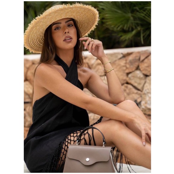 NWT Zara Linen Dress With Fringe - Picture 3 of 16